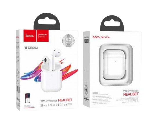 Бездротові навушники HOCO DES03 Air wireless headset TWS White